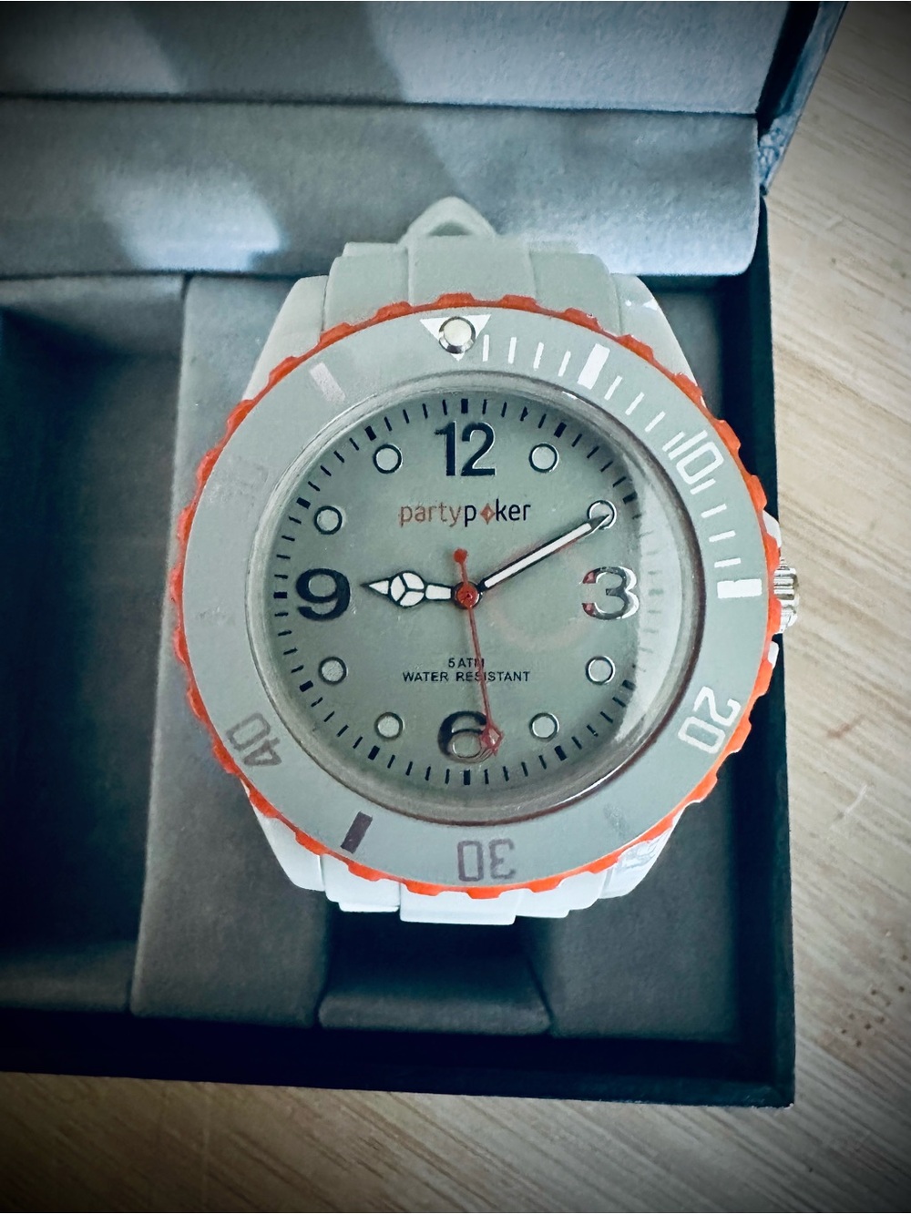 White and Orange Sport Watch
